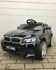 Дитячий електромобіль Машина M 4299EBLRS-2 BMW чотири мотори, шкіряне сидіння, MP3, USB, світло, чорний фарбований