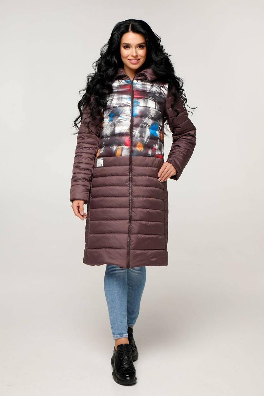Зимова жіноча тепла куртка з капюшоном, фото 1