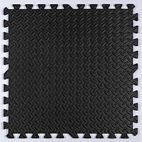 Пол пазл, мягкое модульное напольное покрытие черное, EVA панели-пазлы для пола 60х60х1 см