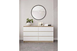 Комод для телевізора ширина 140 см на 6 ящиків (1400х700х400)/колір Дуб сонома \ білий