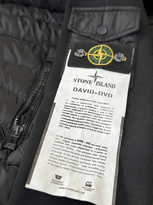 Чоловіча класична куртка бомбер Stone Island чорна, розмір Л-ХЛ! (виробник — Туреччина), фото 2