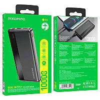 Повербанк Borofone BJ24 портативная батарея (10000 mAh, 2USB + Type-C + Micro-USB, 2A, LED дисплей) - Черный