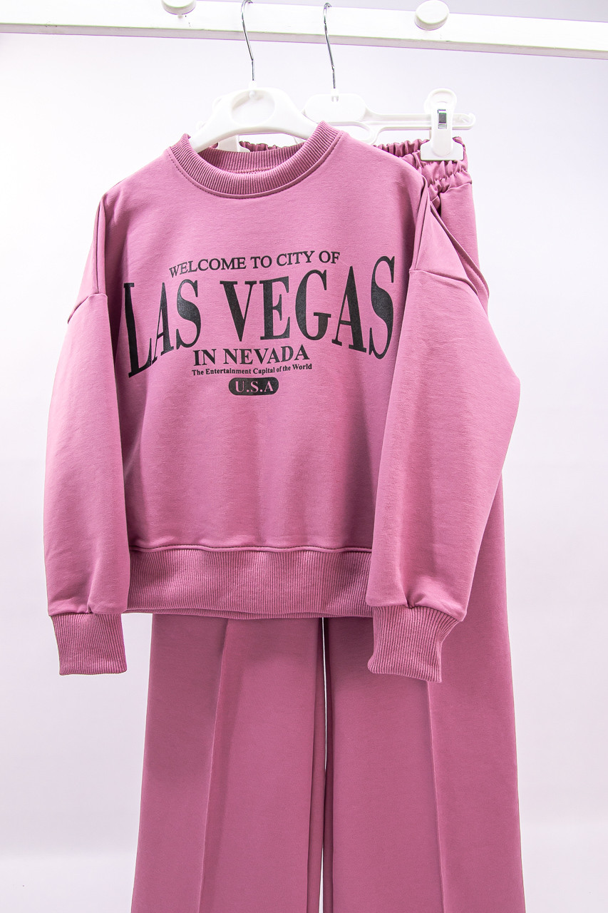 Модний підлітковий костюм  палаццо Las Vegas для дівчинки двунитка
