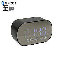 Будильник с радио Clock Bluetooth Digital Speaker зеркальные часы музыкальным будильником, часы колонка (ST)