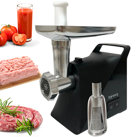 М'ясорубка Rainberg 3000W Black 2в1 електрична соковичавниця електром'ясорубка, фото 1