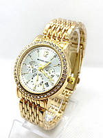 Часы женские наручные в стиле Mісhаеl Коrs (Майкл Корс), золото с белым циферблатом ( код: IBW894YO )