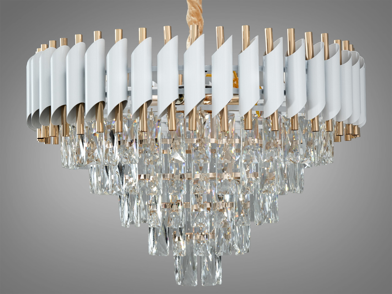 Сучасна кришталева люстра 9001-600WH+SGD, фото 1