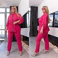 Костюм жіночий брючний із софту сорочка і брюки (Норма), фото 3