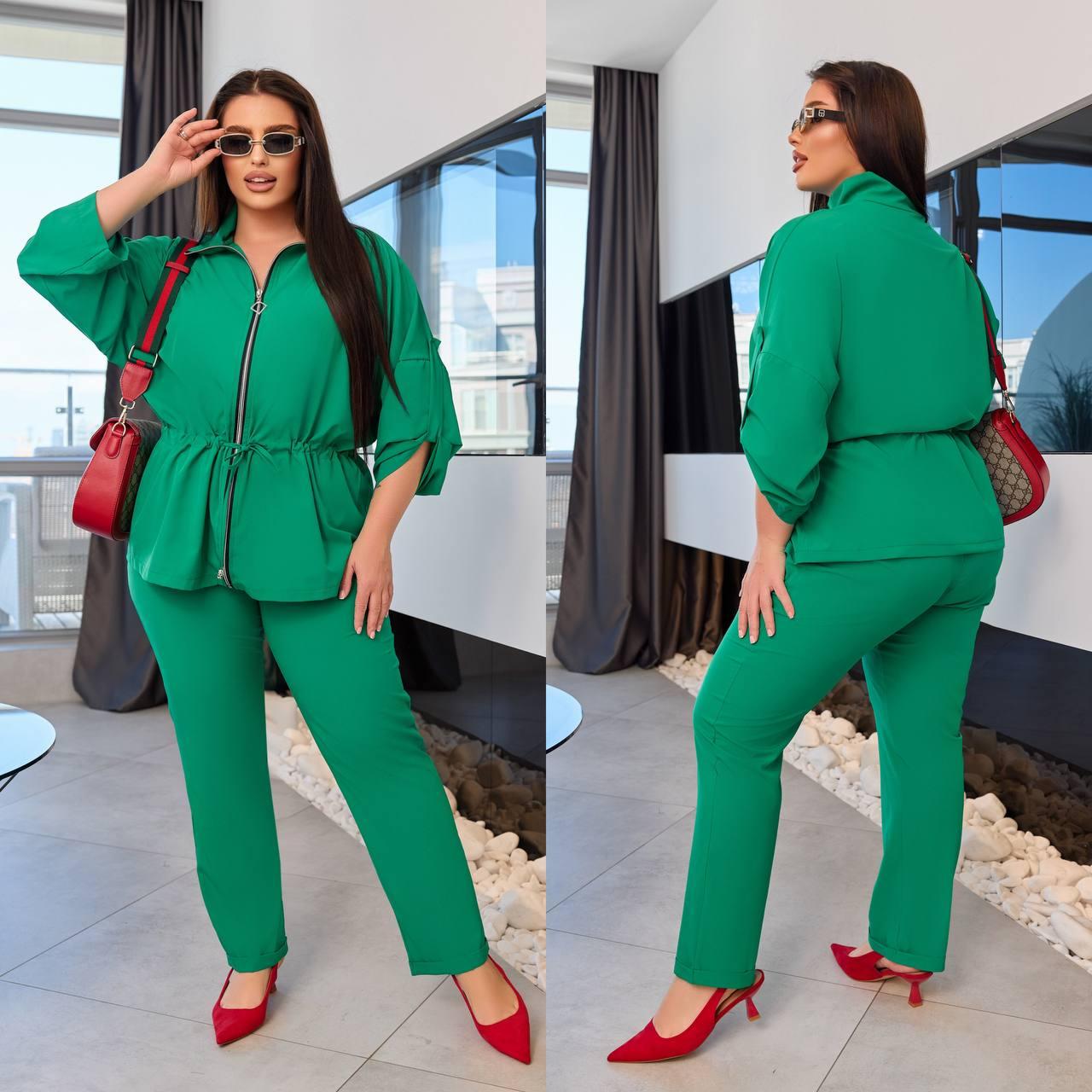 Костюм жіночий брючний із софту сорочка і брюки (Норма), фото 1