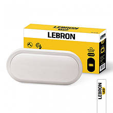 LED світильник з датчиком руху Lebron L-WLO-S, 15W, овал, 4100K, 1300Lm, IP65