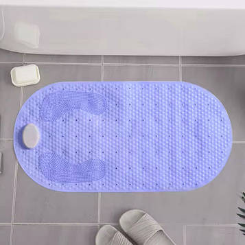 Килимок протиковзкий для душу літнього душу на дачу 40х80 Блакитний