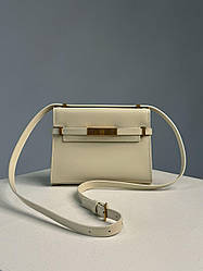 Жіноча сумка Ів Сен Лоран бежева Yves Saint Laurent Beige Manhattan Mini Leather