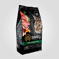 Сухой корм Savory для кошек гурманов, со свежей индейкой и уткой, 400 г