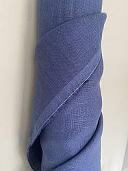 Синя лляна тканина, 100% льон, колір 573