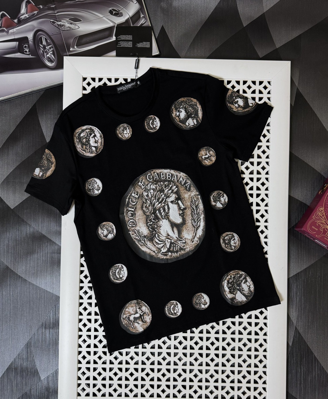 Футболка чоловіча Dolce & Gabbana чорна модна брендова футболка