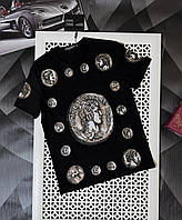 Футболка мужская Dolce & Gabbana черная модная брендовая футболка