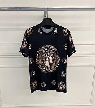 Футболка чоловіча Dolce & Gabbana чорна модна брендова футболка, фото 2