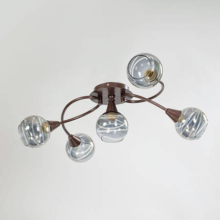 Люстра стельова на п'ять плафонів, фото 1