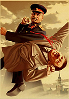 Настінний постер плакат Пін Ап СРСР "Сталін та Гітлер"