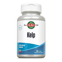 Келп 225 мкг натурального йода KAL Kelp для щитовидной железы 250 таблеток