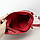 Сумка-багет жіноча шкіряна червона Handycover S457 з ланцюжком, фото 3