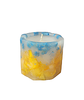 Ботаническая 8мигранная свеча Патриотическая, 5*5,5 см, з ароматом, 15 часов горения
