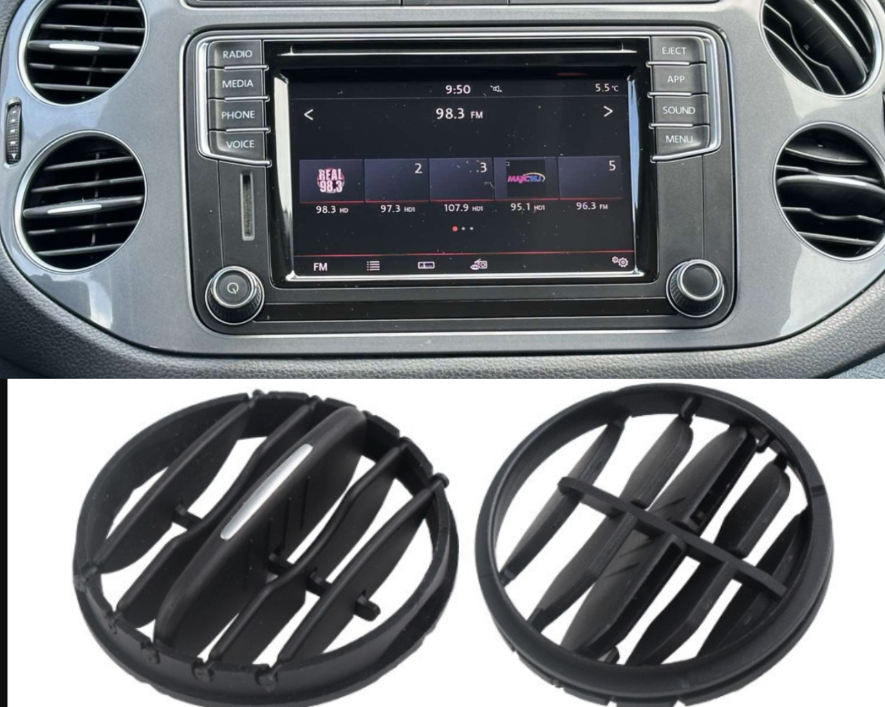 Решітка дефлектора центральна Volkswagen Tiguan 5N0858071