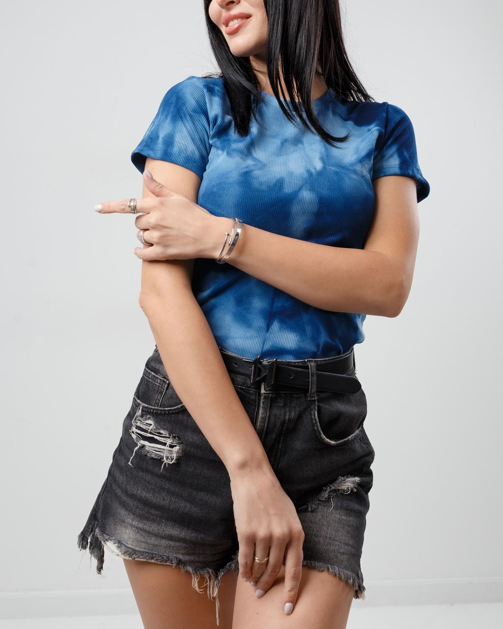 Жіноча футболка з ефектом тай-дай "Storm" оптом від виробника | Норма