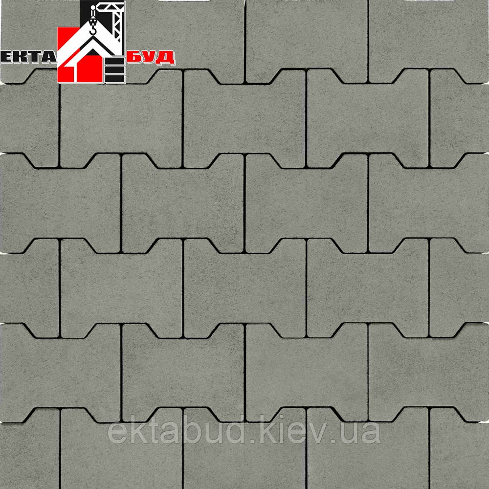 Тротуарна плитка ПОДВІЙНЕ Т 200х165 80мм безфаскова Сірий