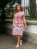 Літнє яскраве лляне повсякденне плаття великих розмірів із принтом (р.48-52). Арт-3103/21, фото 4