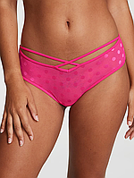 Трусики-чики розовые (горошек) PINK Victoria's Secret Dot Mesh Cheeky Panty Оригинал