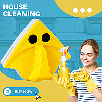 Двусторонняя щетка для мытья окон Easy Cleaner Wiper, Двухсторонняя магнитная щетка для окон, Магнитная щетка