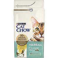 Сухой корм для взрослых кошек Cat Chow Hairball против образования волосяных шаров с курицей 1.5 кг