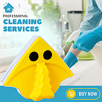 Щетка для мытья стекол с магнитной мочалкой Easy Cleaner Wiper, Магнитная щетка для мытья окон с двух сторон