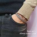 Масивний срібний браслет чоловічий широкий Пітон (Венеція). Ширина 11 мм. Вага 30 грамів. Довжина 24 см, фото 8