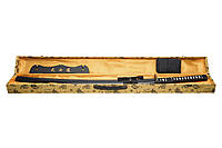 Самурайский меч Катана Ханзо 3 с подставкой в комплекте, плюс в подарочной деревянной коробке обтянутой шёлком