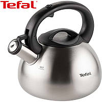 Чайник для плити TEFAL Brushed Kettle, 2.5 літри, зі свистком, металевий (нержавіюча сталь)