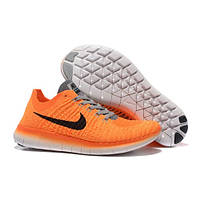 Женские серо-оранжевые кроссовки Nike Free Run 3.0 - FR007