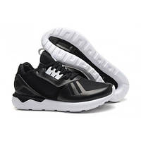 Мужские черно-белые кроссовки Adidas Tubular (Адидас Тубулар) - 0001TB
