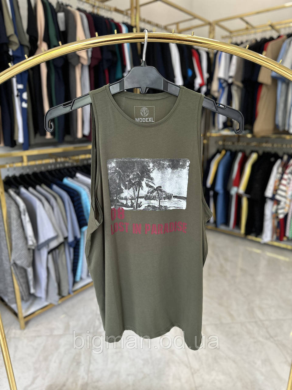 Чоловіча майка пальма 22130 батал (большие размеры) 3XL Туреччина хакі