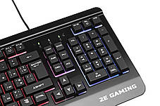 Клавіатура мембранна 2E GAMING KG320 104key, USB-A, EN/UA/RU, LED, чорний (2E-KG320UB), фото 4