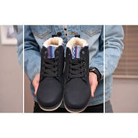 Зимние черные ботинки мужские - D10490