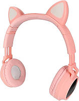 Беспроводные наушники для детей Cat Ear Headphones BT028 со светодиодной подсветкой и сабвуфером