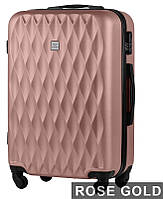 Велика пластикова валіза рожеве золото wings середня валіза М валіза в дорогу для подорожей