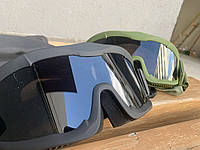 Балістична маска, тактичні захисні окуляри зі змінними лінзами (колір оправи чорний) muk-054