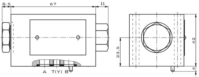 габаритні розміри гідрозамка SV6PB140 габаритні розміри гідрозамка SV6PB140