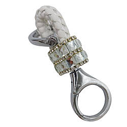 Жіночий брелок для ключів зі стразами, білий ремінець