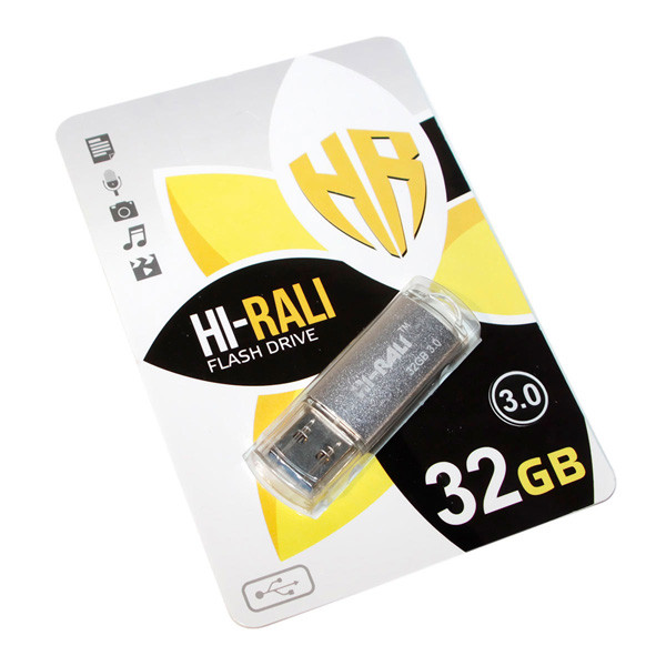 USB флешка Hi-Rali 32GB Rocket series Silver - фото 1 - id-p2192117054
