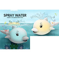 Водоплавающая игрушка Дельфин Игрушка для ванной Дельфин фонтан с подсветкой и музыкой 2цвета 21см