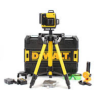 Лазерный нивелир DeWalt 3D-4D уровень (3.7V, 5AH). Аккумуляторный уровень со штативом Деволт